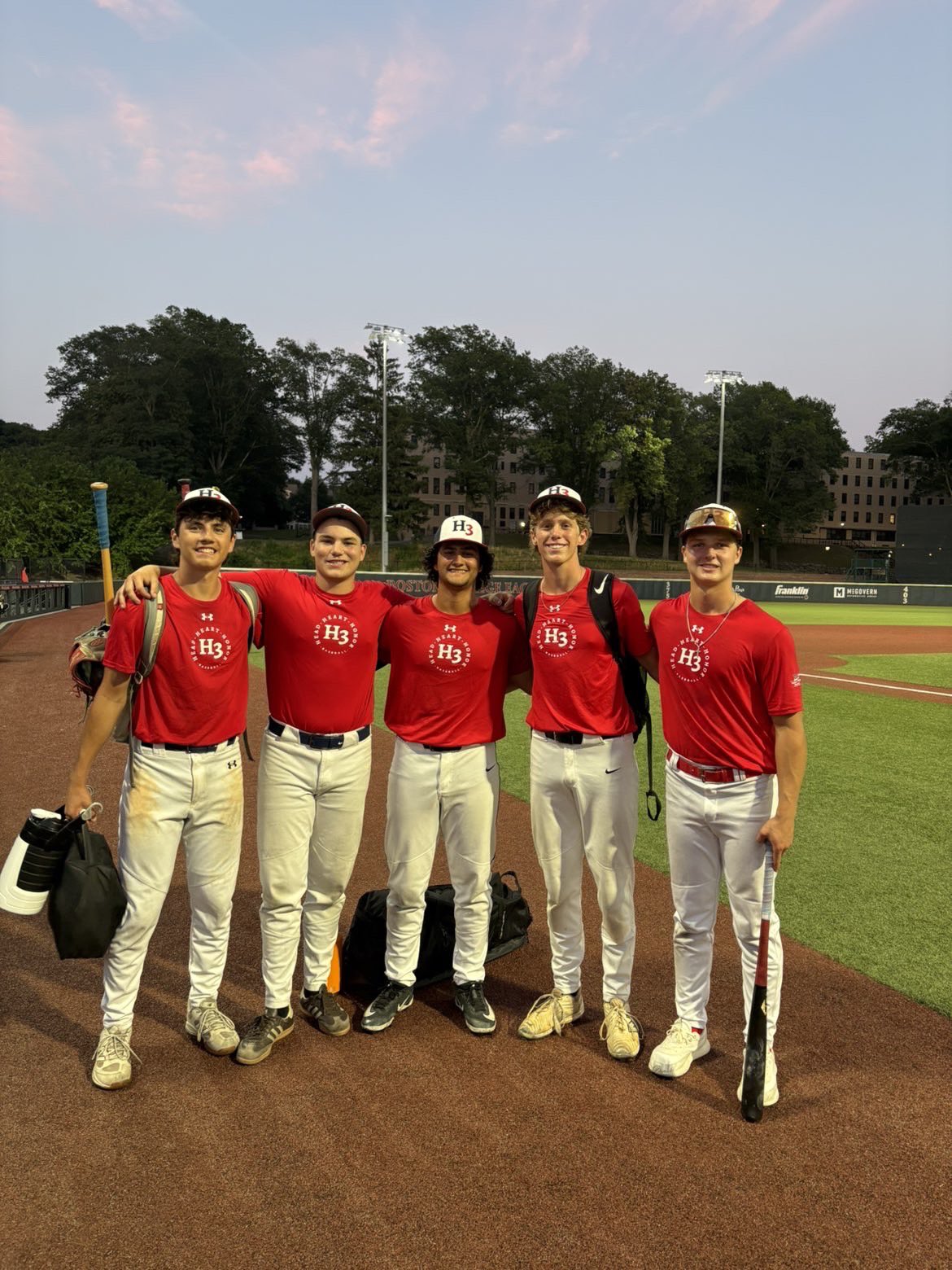 Elijah Martin with his Boston Classic team